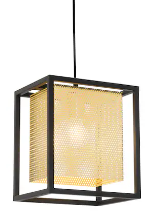 Front. Hivvago - Yves Ceiling Lamp Gold & Black - Gold & Black.