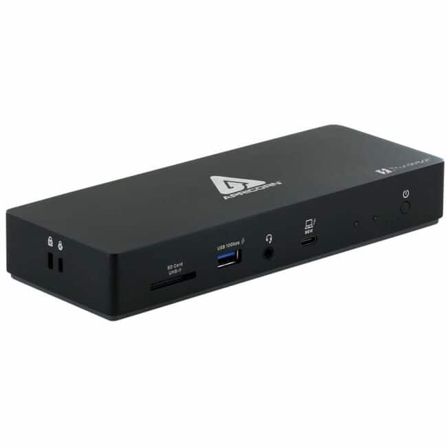 Apricorn - Aegis Thunderbolt 4 Docking Station - for Notebook, Tablet, Cellular Phone, Mouse, Keyboard, Speaker