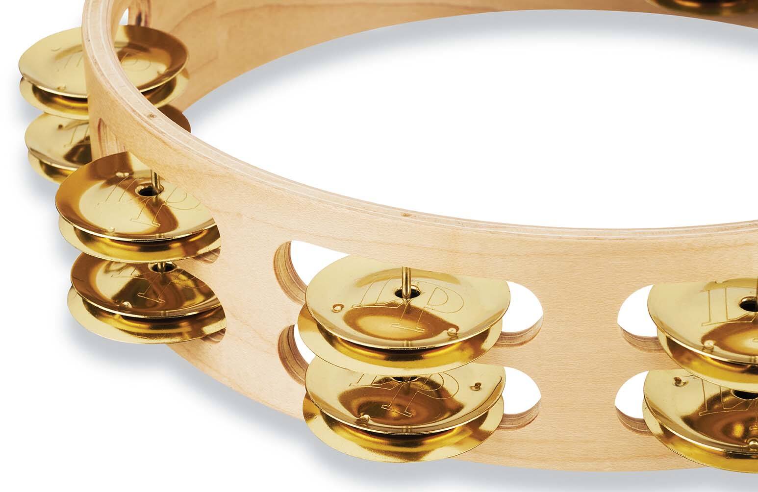 Left. Latin Percussion - Pro 10 Tambourine, Double Row Brass.