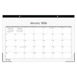 2026 Blue Sky Enterprise 17" x 11" Monthly Desk Calendar, (111293-26) - Black/White