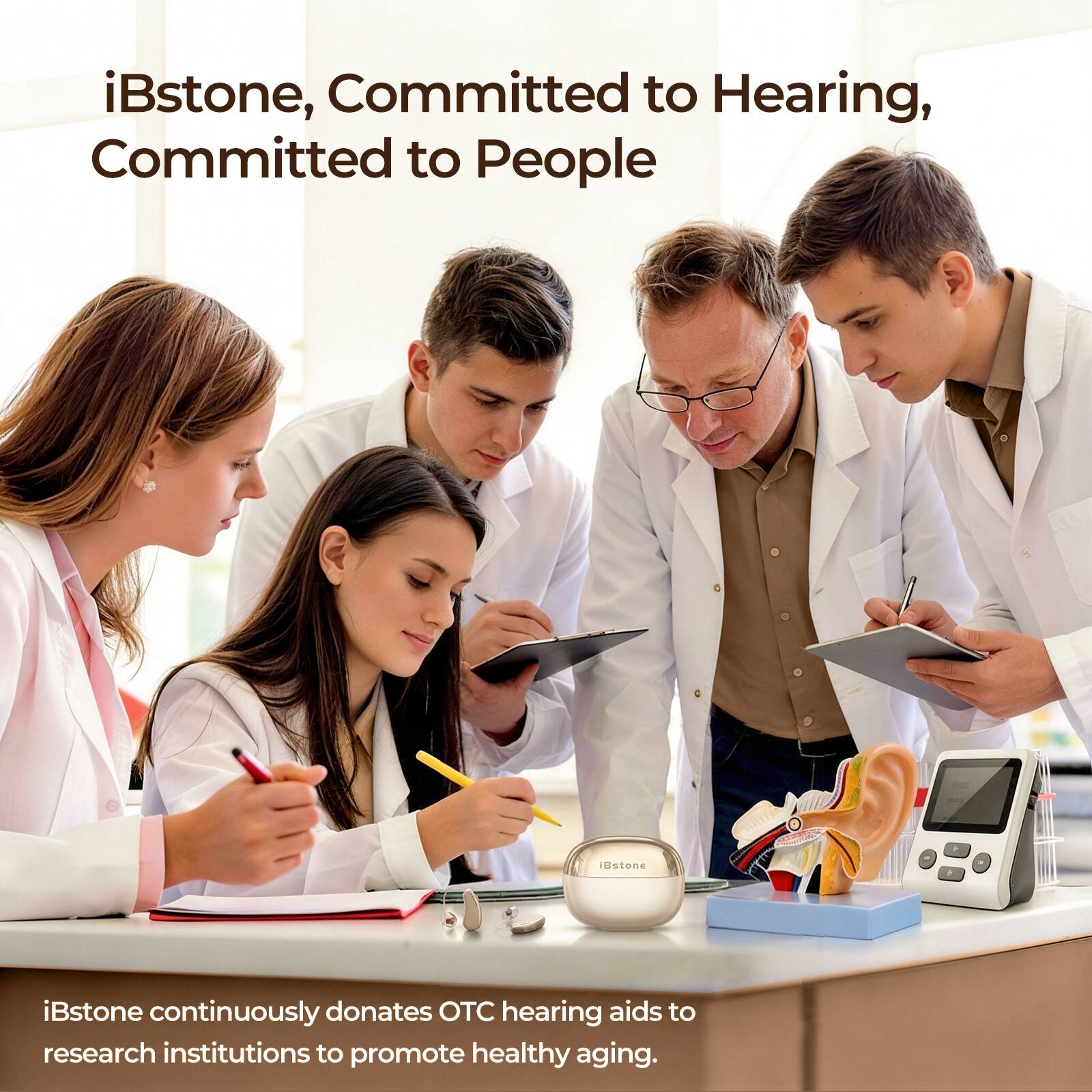 iBstone, Committed to Hearing, Committed to People

iBstone continuously donates OTC hearing aids to research institutions to promote healthy aging.