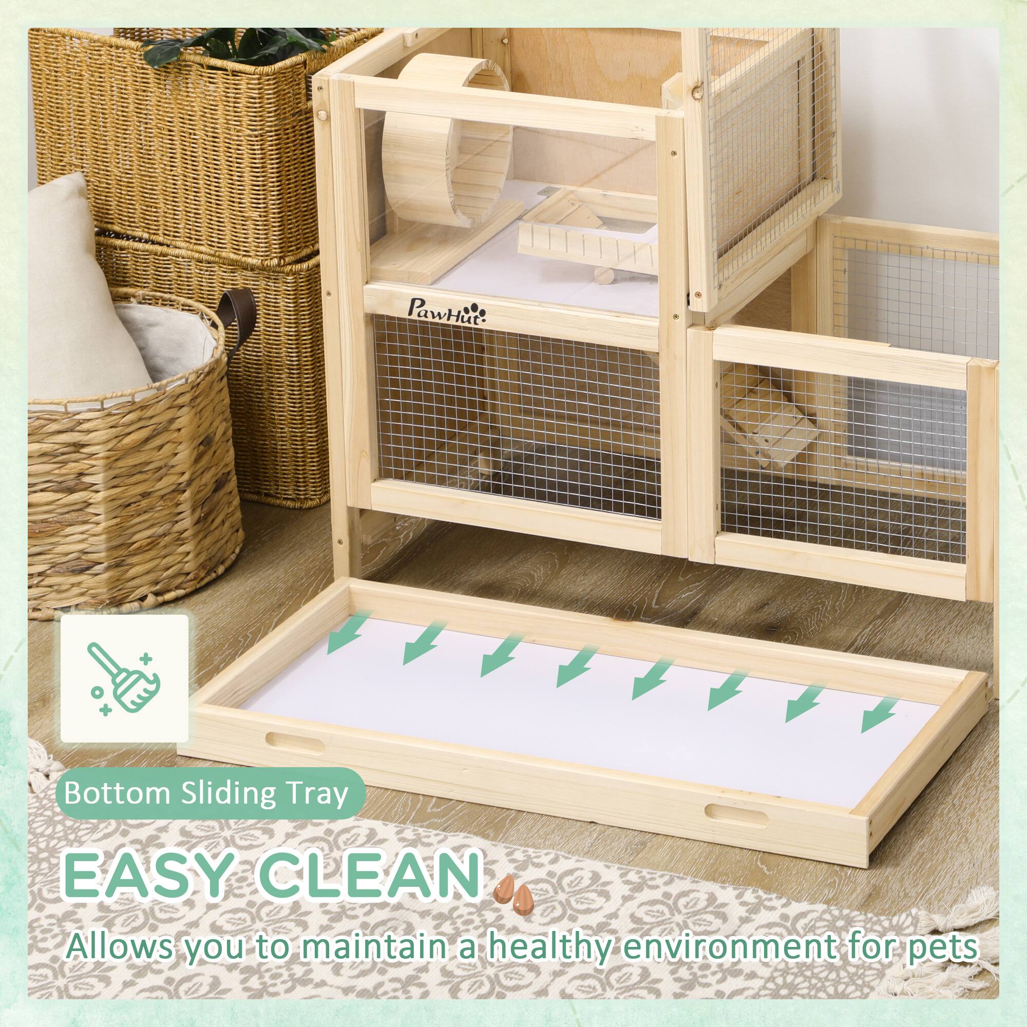 PawHut

Bottom Sliding Tray

EASY CLEAN

Allows you to maintain a healthy environment for pets