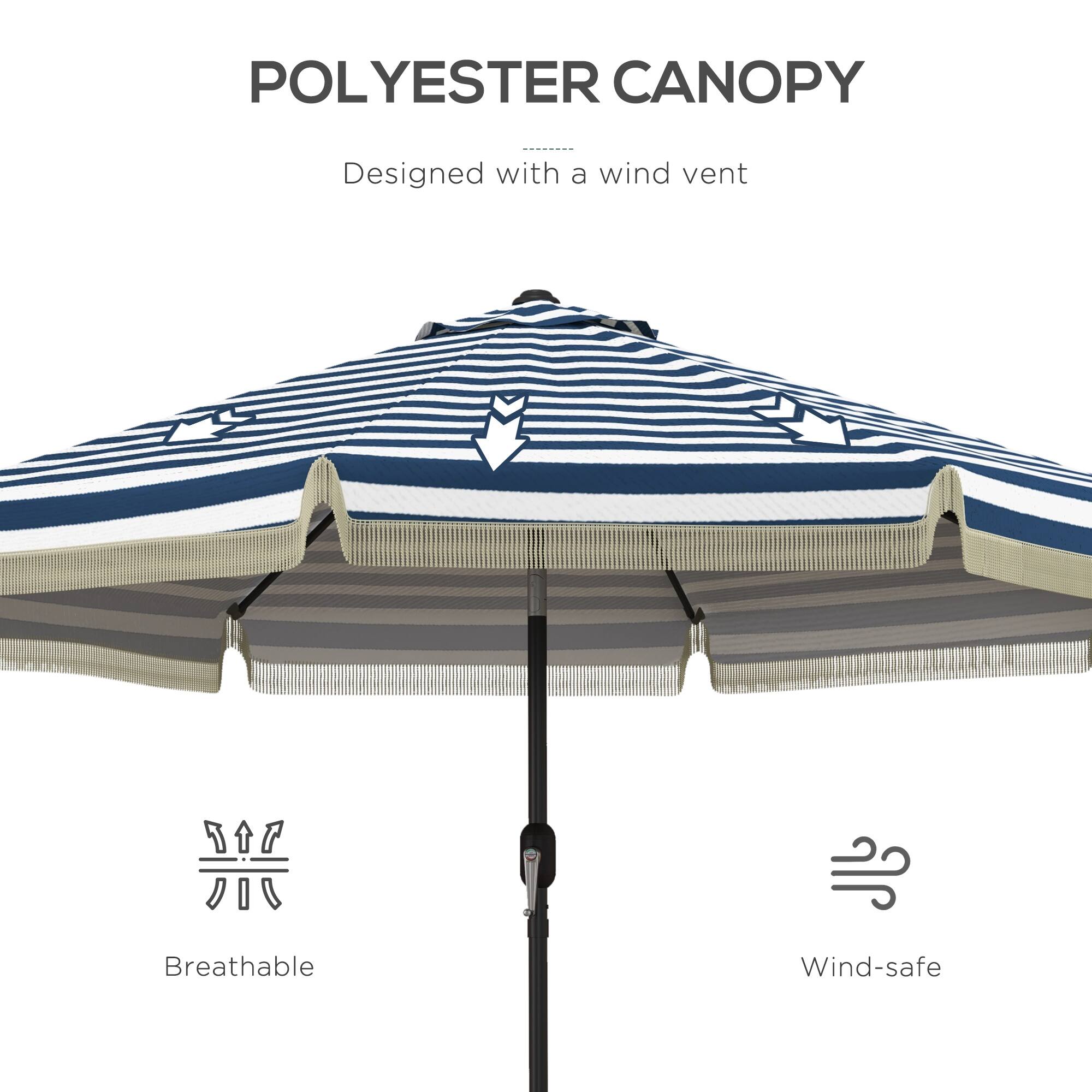 POLYESTER CANOPY  
Designed with a wind vent  

Breathable  
Wind-safe