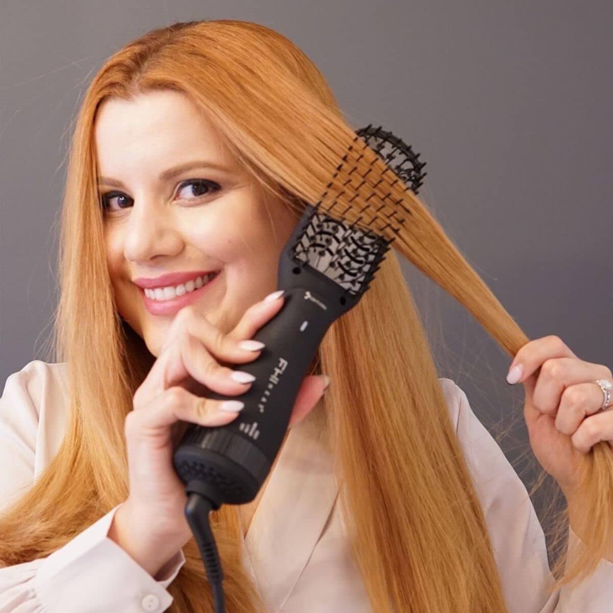 Alt View 10. FHI Heat - The Polisher Pro Air Drying Brush Hair Dryer with Plasma Ionic Technology - Leaving Hair Hydrated and Smooth - Black.