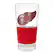 Front. Great American Products - Detroit Red Wings 22oz. Pilsner Glass with Silicone Grip - Red.