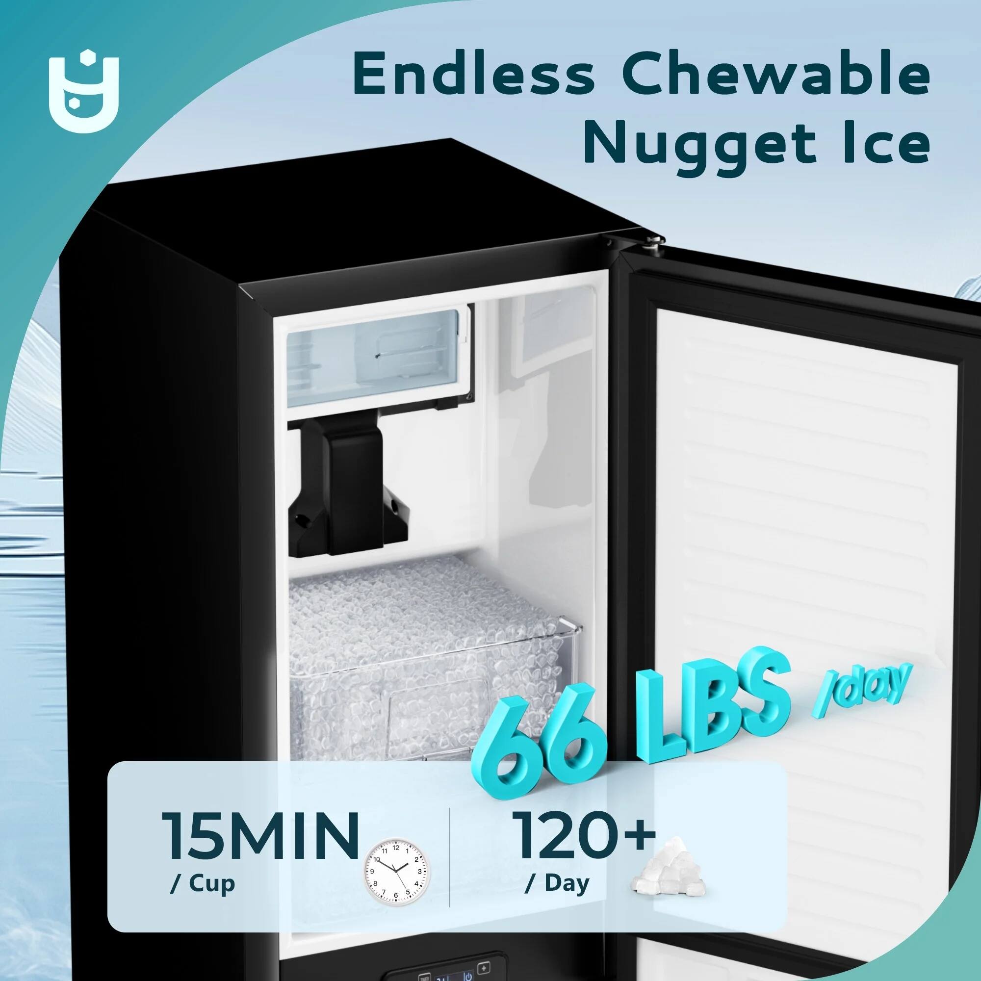 Endless Chewable Nugget Ice

66 LBS / day

15MIN / Cup

120+ / Day