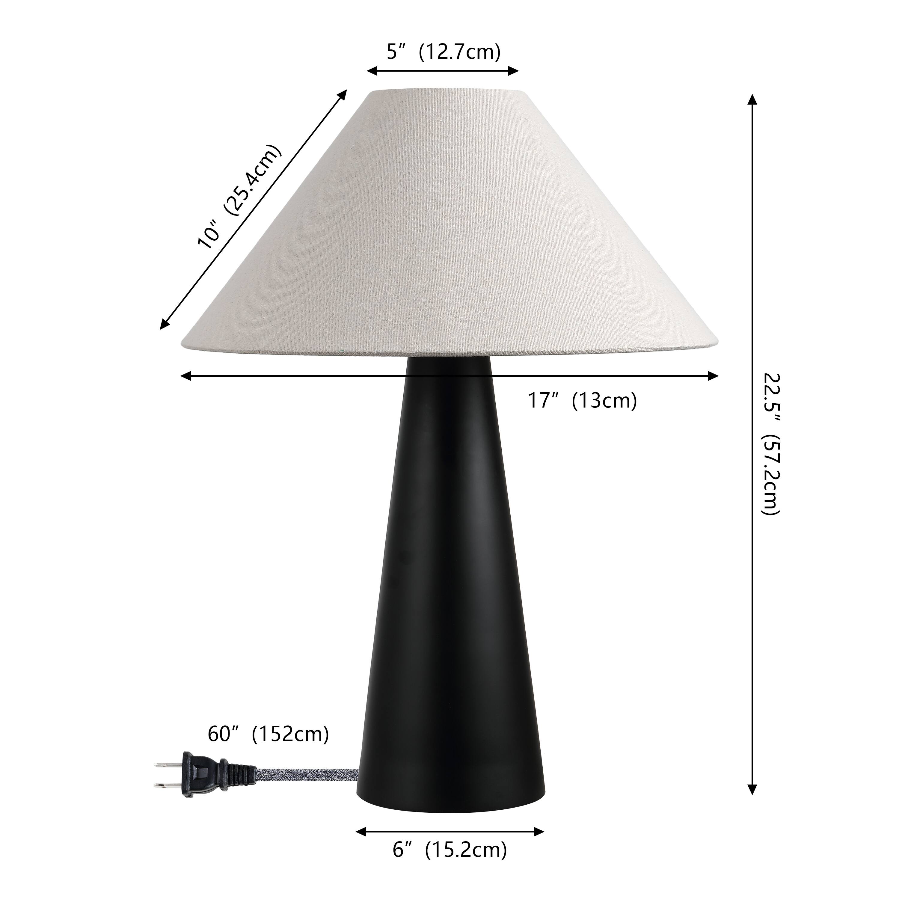 5" (12.7cm)  
10" (25.4cm)  
17" (13cm)  
22.5" (57.2cm)  
60" (152cm)  
6" (15.2cm)