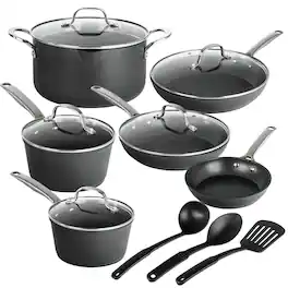 Granitestone - Armor Max 14-Piece Ultra Durable Nonstick Cookware Set with Utensils - Black