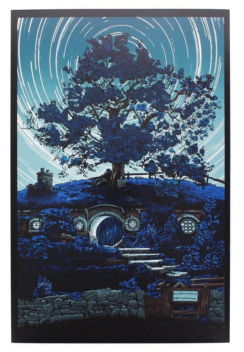 Nerd Block - Lord of the Rings Bag End 7x10.5 Art Print by Tim Doyle (Nerd Block Exclusive) - Blue