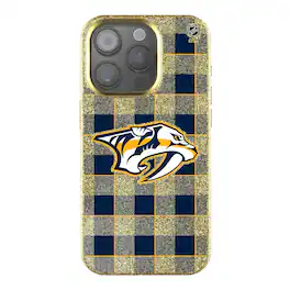 Keyscaper - NHL - Nashville Predators Plaid Bling iPhone Case - 16 Pro Max - Gold
