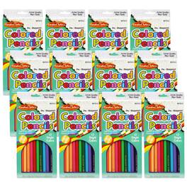 Charles Leonard - Pre-Sharpened Colored Pencils Assorted Colors 7 Inches 12 Per Set 12 Sets