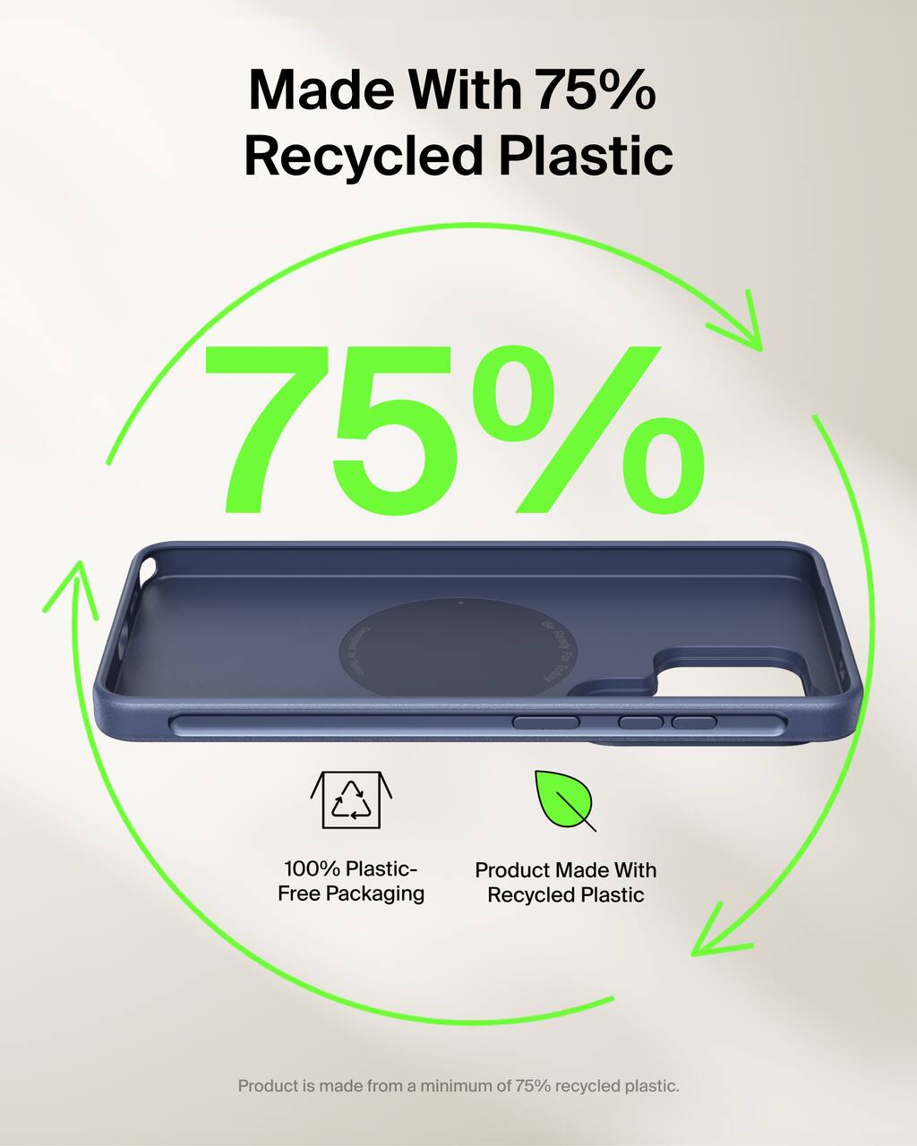 Made With 75% Recycled Plastic

75%

100% Plastic-Free Packaging

Product Made With Recycled Plastic

Product is made from a minimum of 75% recycled plastic.