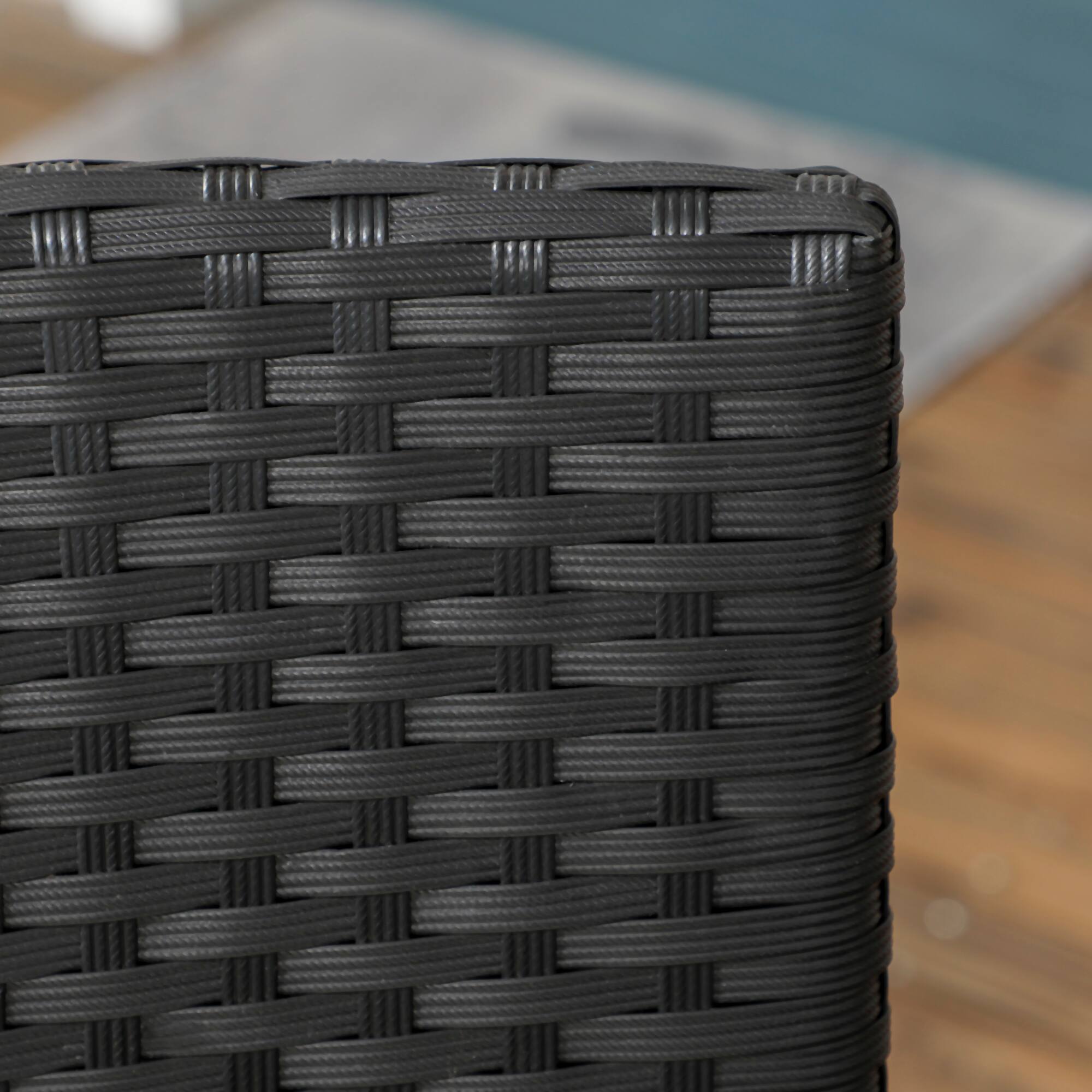 Alt View 8. Outsunny - Stackable PE Rattan Outdoor Dining Chairs with Cushions, Set of 2 Patio Wicker Dining Chairs - Cream White.