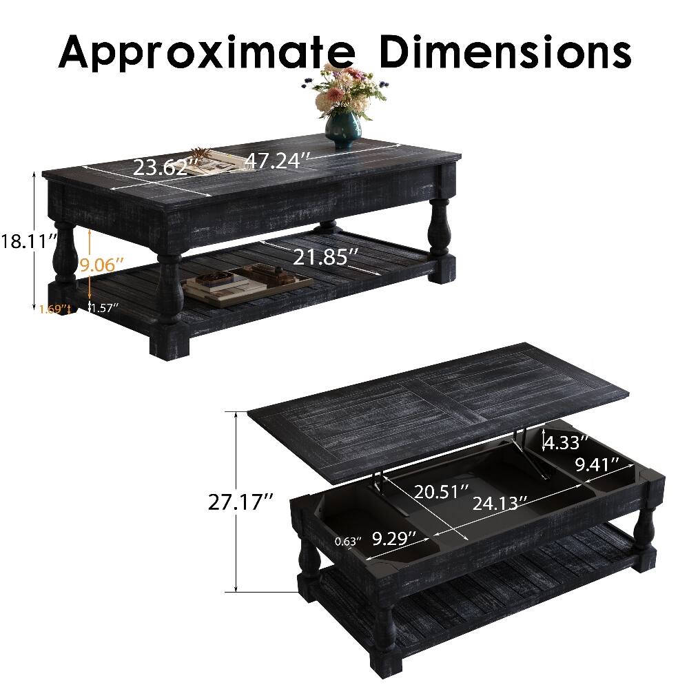 Approximate Dimensions

23.62" x 47.24"  
18.11" x 9.06"  
21.85"  
1.69" x 1.57"  
27.17"  
4.33" x 9.41" x 20.51" x 24.13"  
0.63" x 9.29"