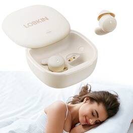 Loheer - S8+ Sleep Earbuds for Side Sleepers with Charging Case, Bluetooth 6.0, IPX6, Beige