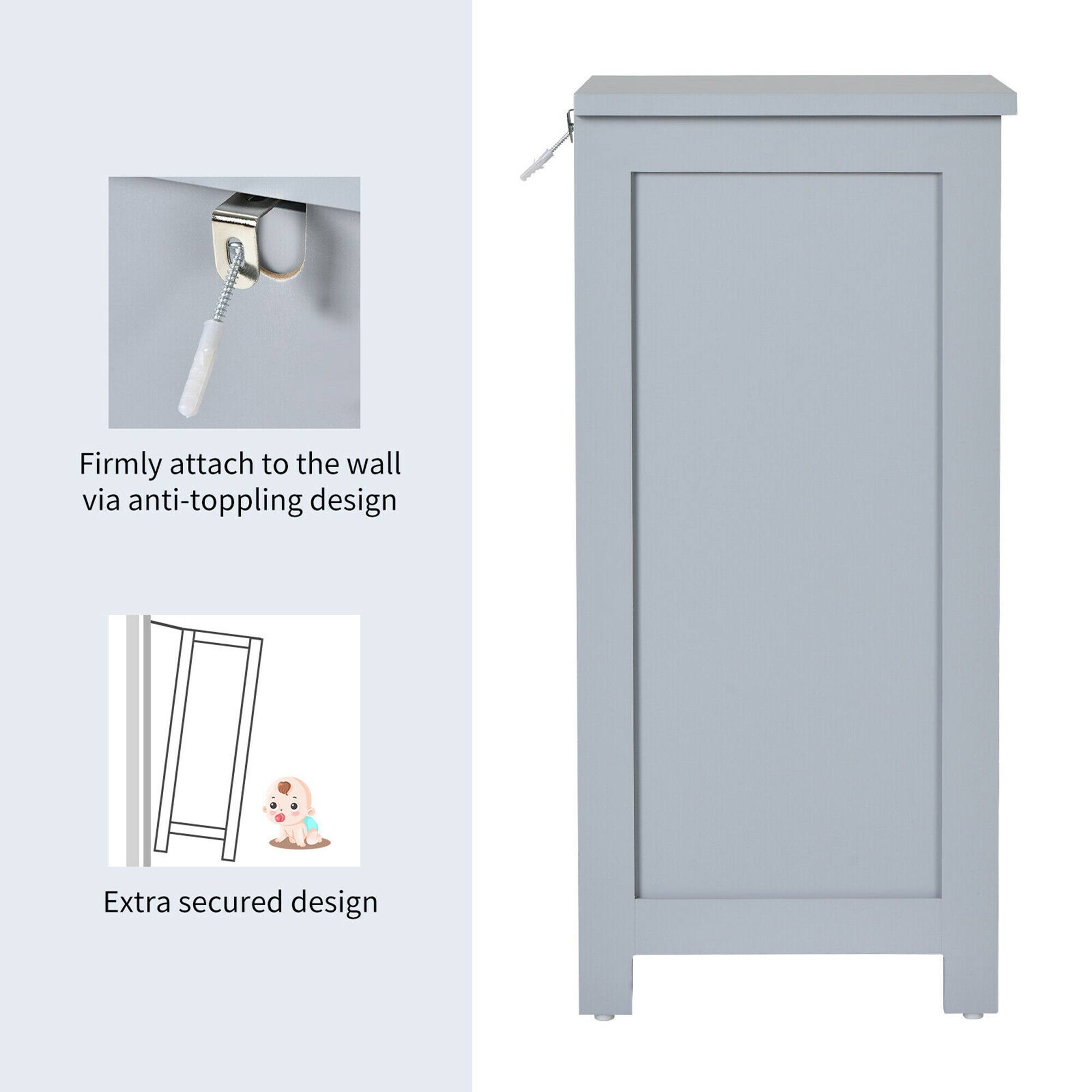 Firmly attach to the wall via anti-toppling design  
Extra secured design