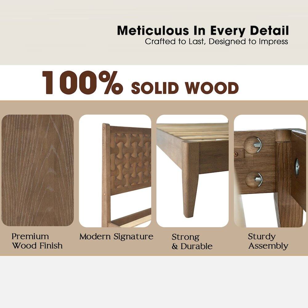 Meticulous In Every Detail  
Crafted to Last, Designed to Impress  

100% SOLID WOOD  

Premium Wood Finish  
Modern Signature  
Strong & Durable  
Sturdy Assembly