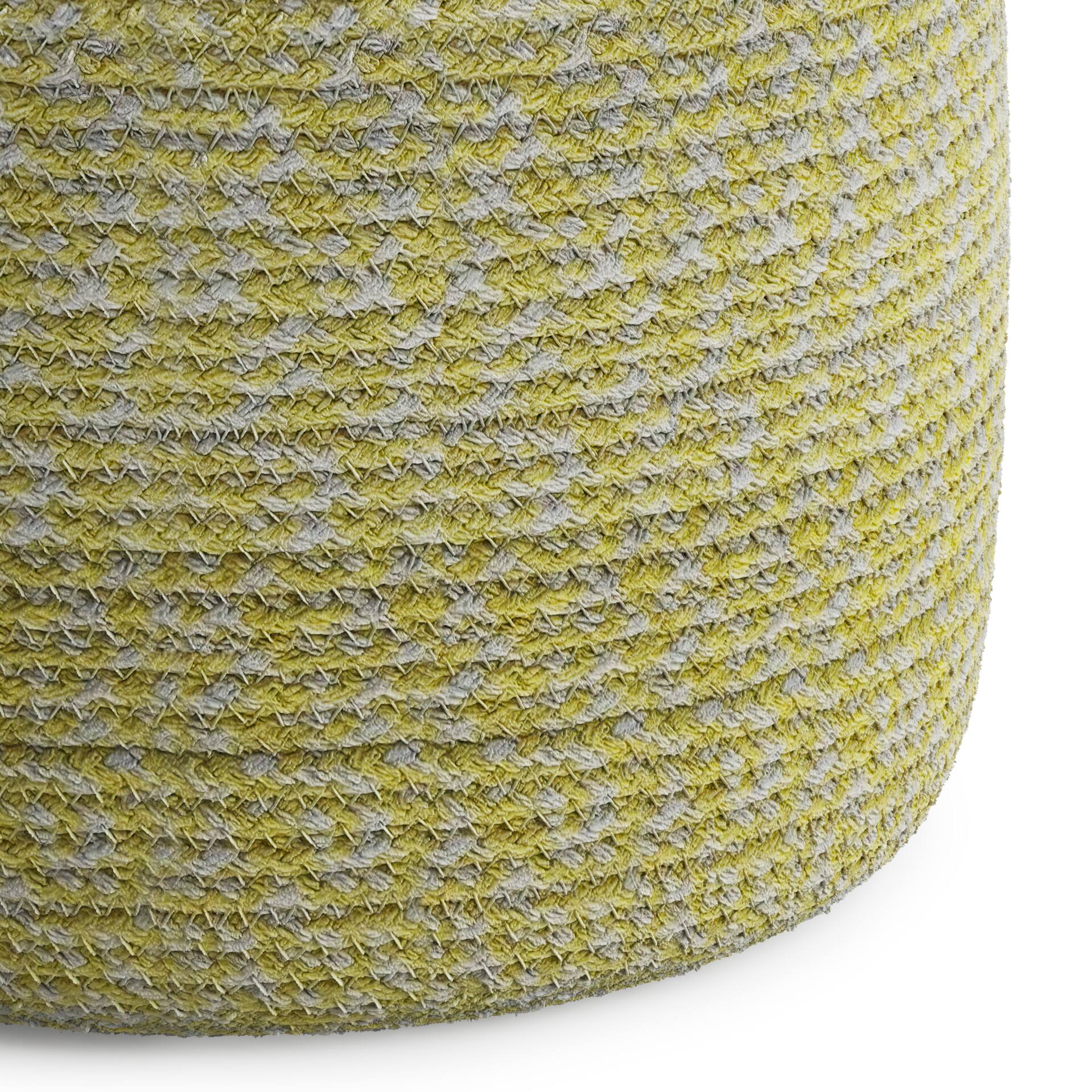 Alt View 11. Simpli Home - Bayley Round Braided Pouf - Muted Yellow and Natural.