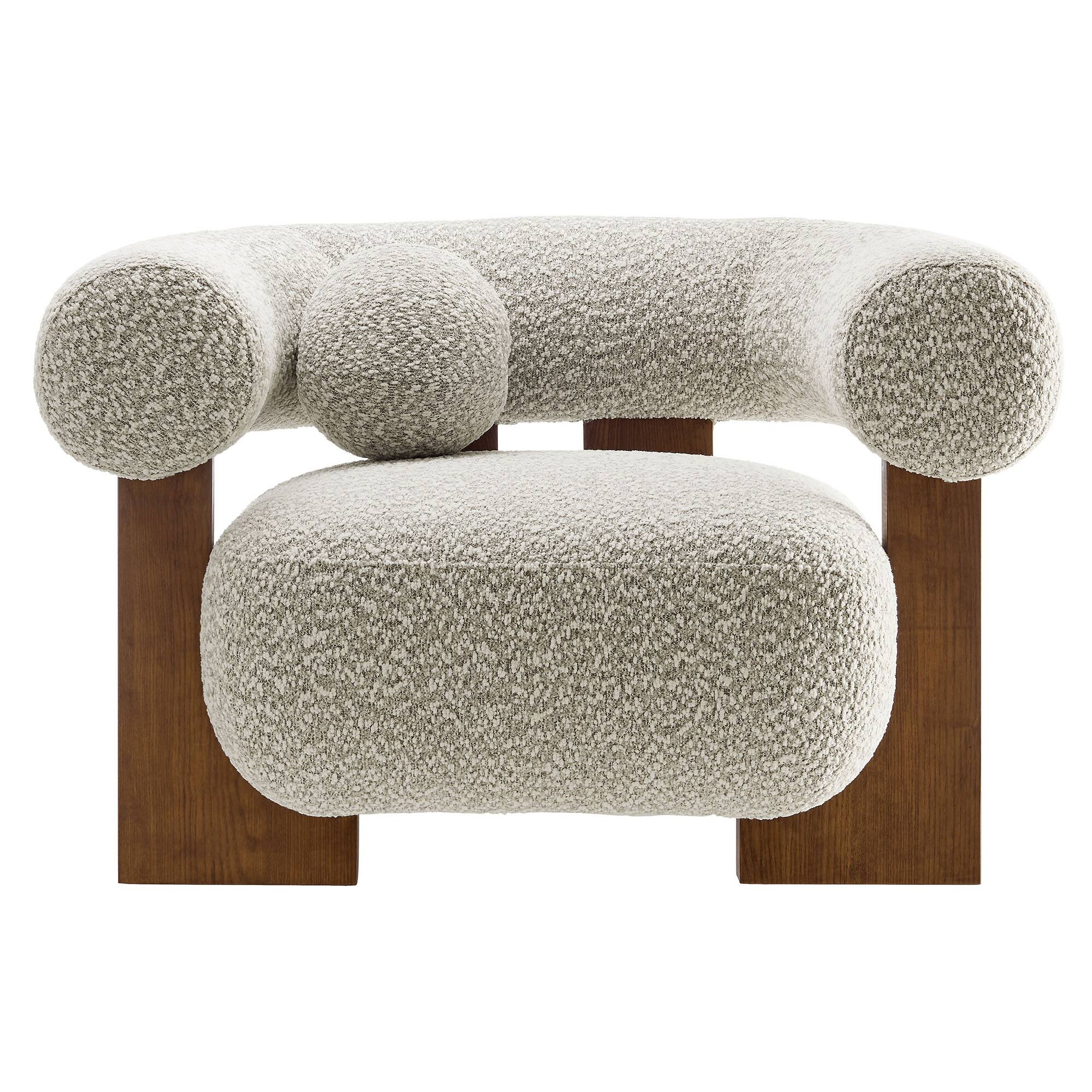 Alt View 4. Modway - Jace Boucle Accent Chair by Modway - River Rock.