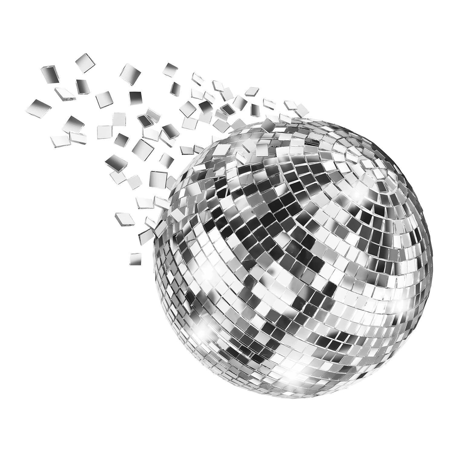 Alt View 4. Paradigms Interiors - Mirror Disco Ball With Attached String For Hanging Ring Reflects Light Party Favor 5" single - Single.