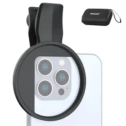 Front. Neewer - 67mm Threaded Filter Clip Mount for iPhone - Black.