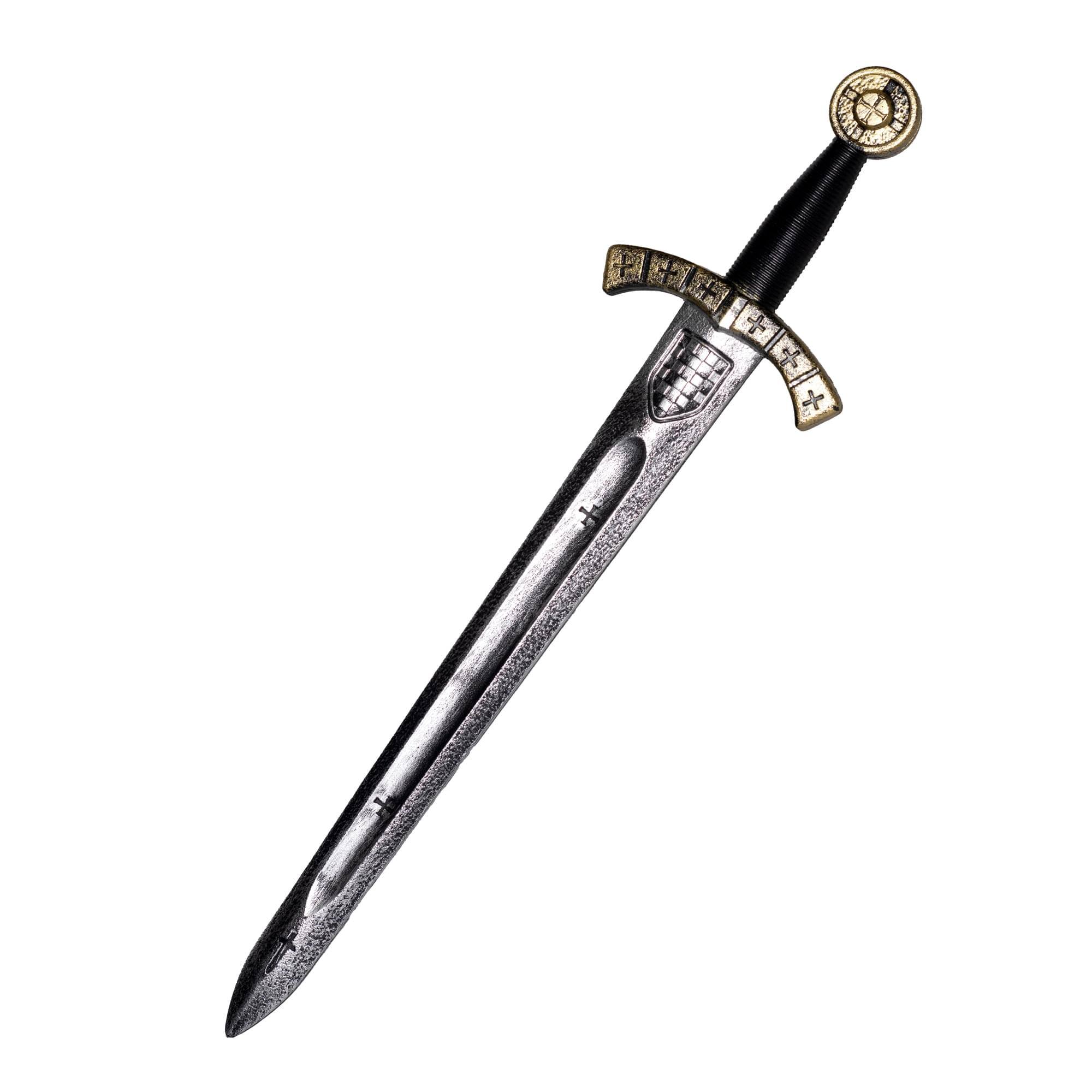 Front. Underwraps - Stamped Sword 24 Inch Foam Adult Costume Accessory - Silver.