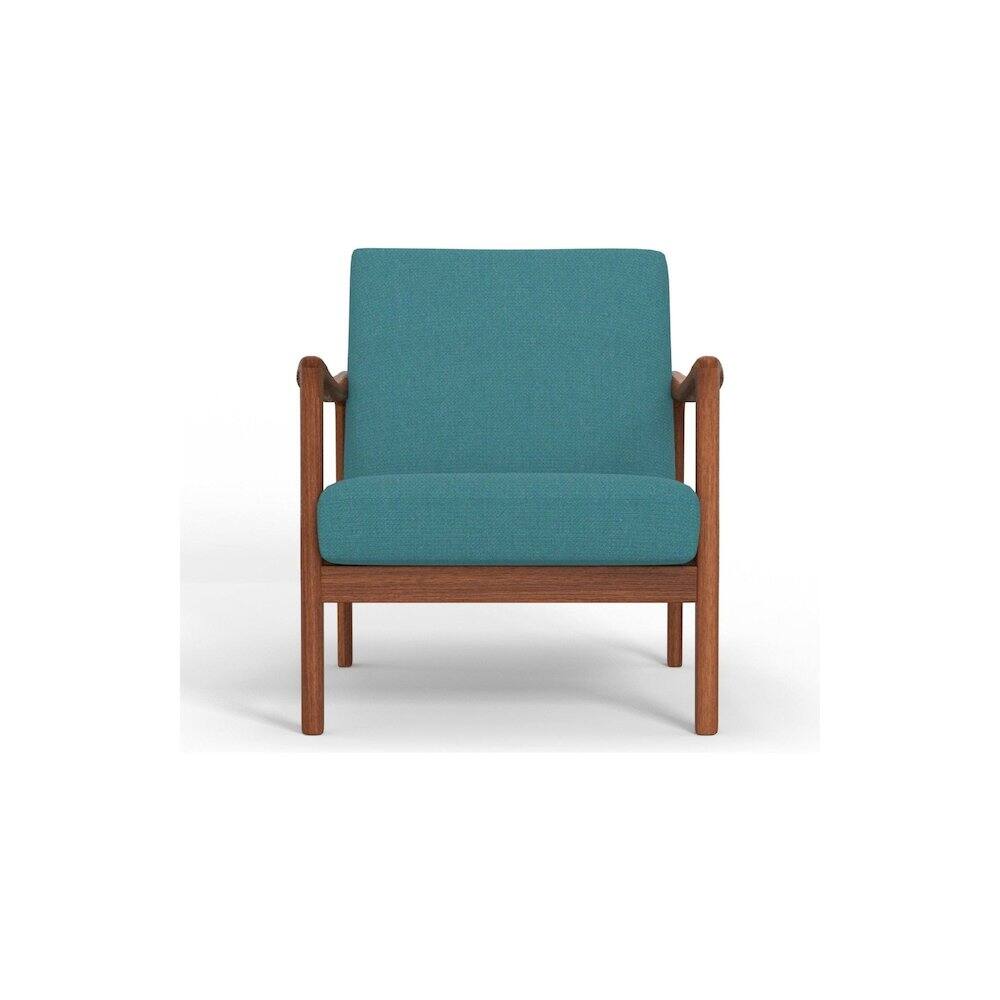 Left. Alpine Furniture - Zephyr Lounge Chair - Medium Brown-Turquoise.