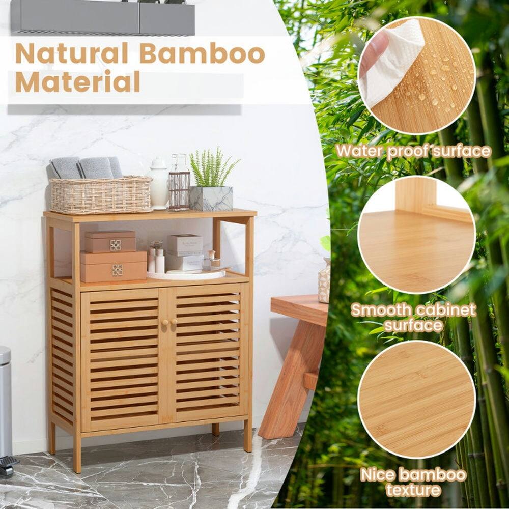 Natural Bamboo Material

- Water proof surface
- Smooth cabinet surface
- Nice bamboo texture