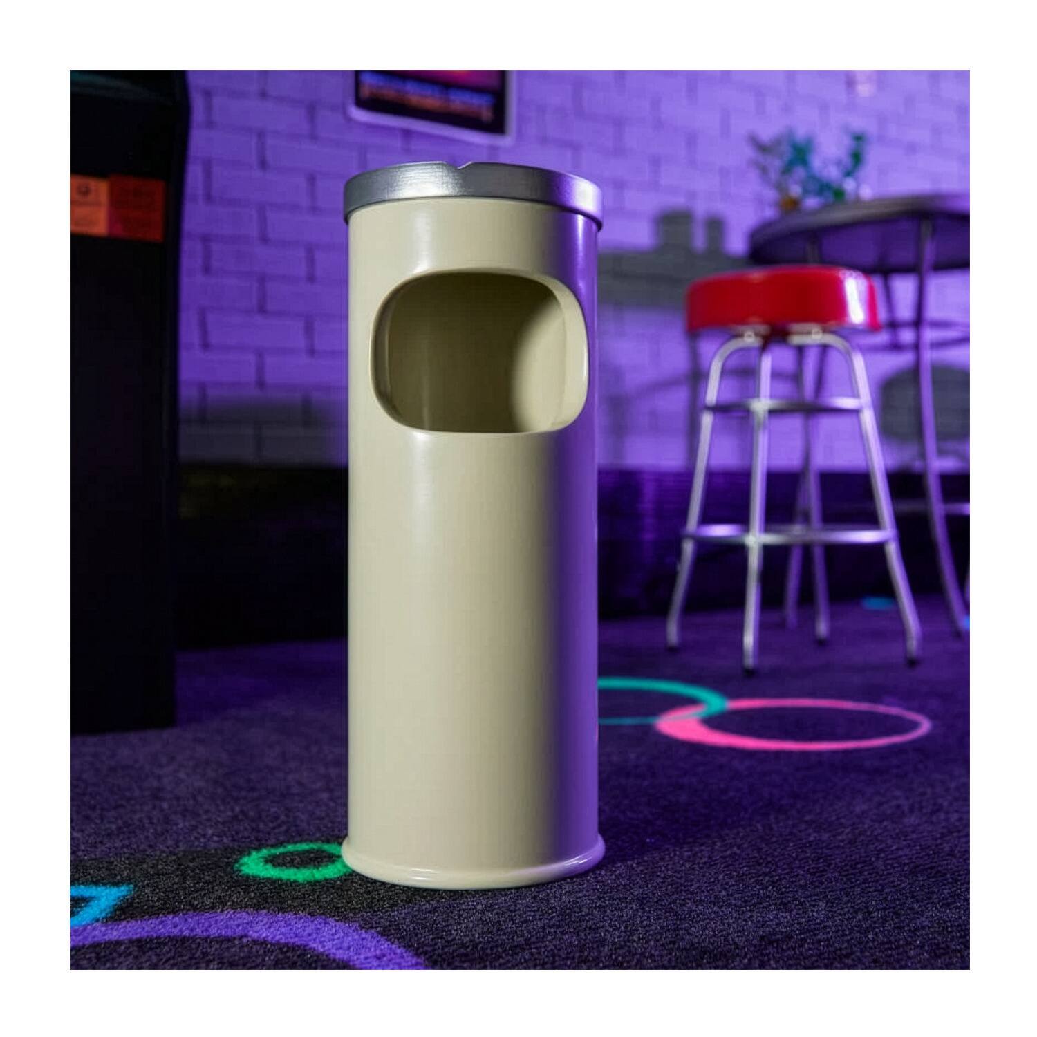 Angle. Quarter Arcades - Numskull Quarter Arcades Space Invaders Mini Arcade with Bar Stool and Trash Can.