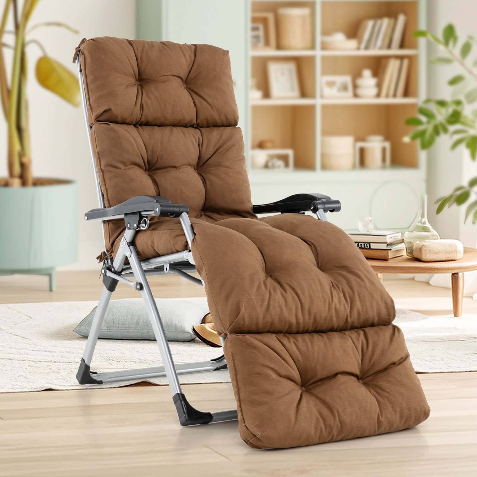 Alt View 3. Costway - Costway 73" Lounge Chaise Cushion Padded Recliner Cushion Indoor Outdoor - Brown.