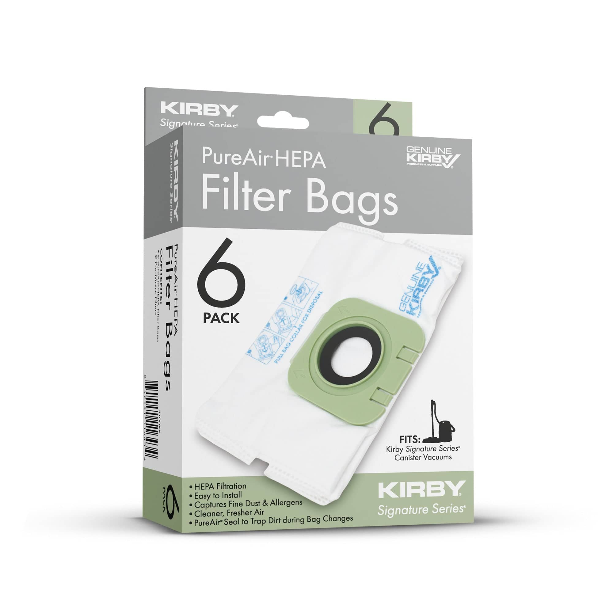 Kirby - Signature Series PureAir HEPA Bags for C530/C550, 6 Bags + 2 Pre-Motor Filters