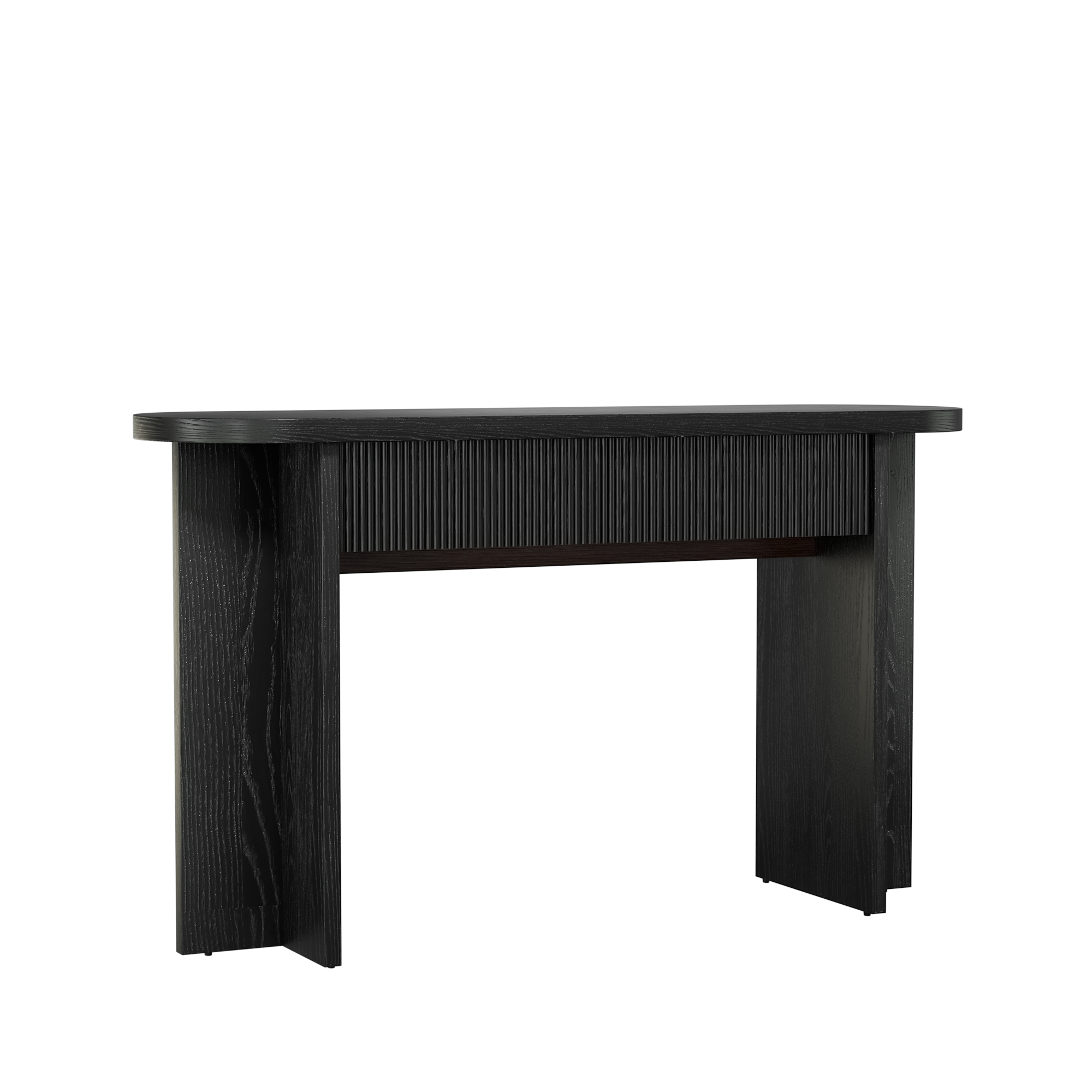 Alt View 2. Whisen - 55-Inch Console Table with 2 Drawers, Modern Fluted Entryway Table for Hallway Living Room-Black - Black.