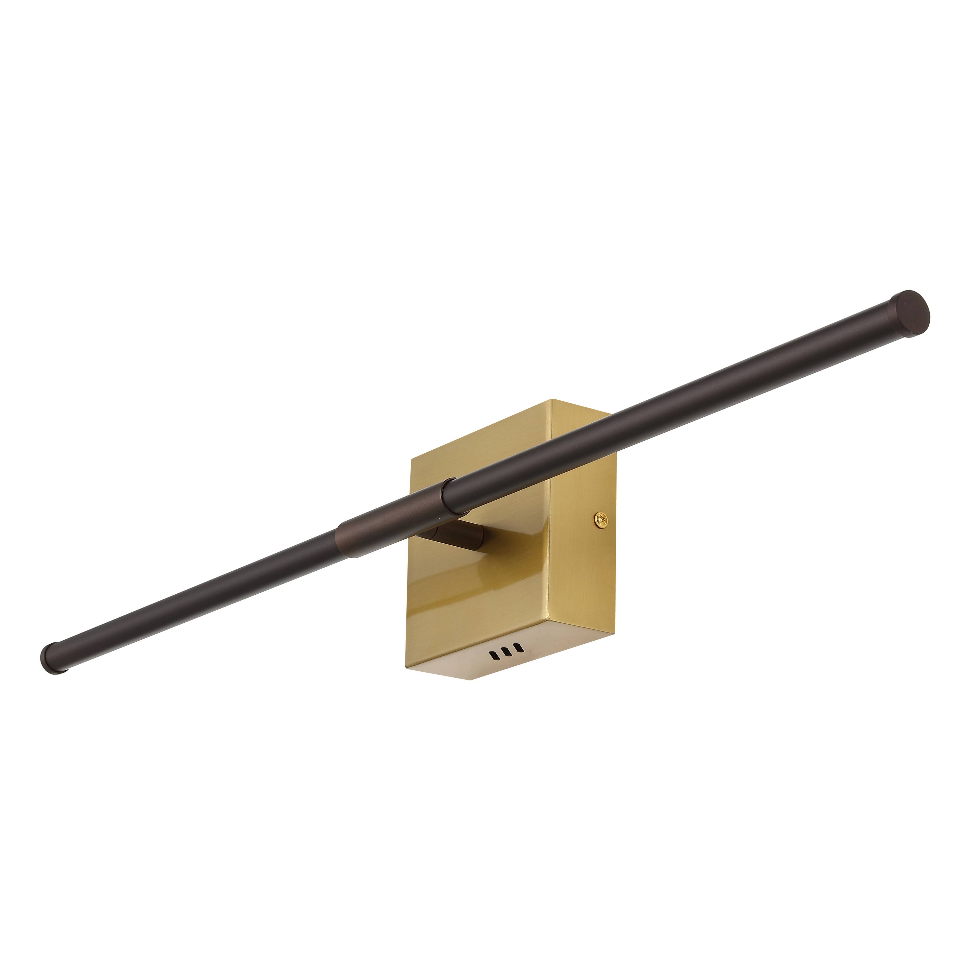Alt View 6. Jonathan Y - Makena 28" Modern Minimalist Dimmable Integrated LED Metal Wall Sconce, Oil Rubbed Bronze/Brass Gold - Oil Rubbed Bronze/Brass Gold.
