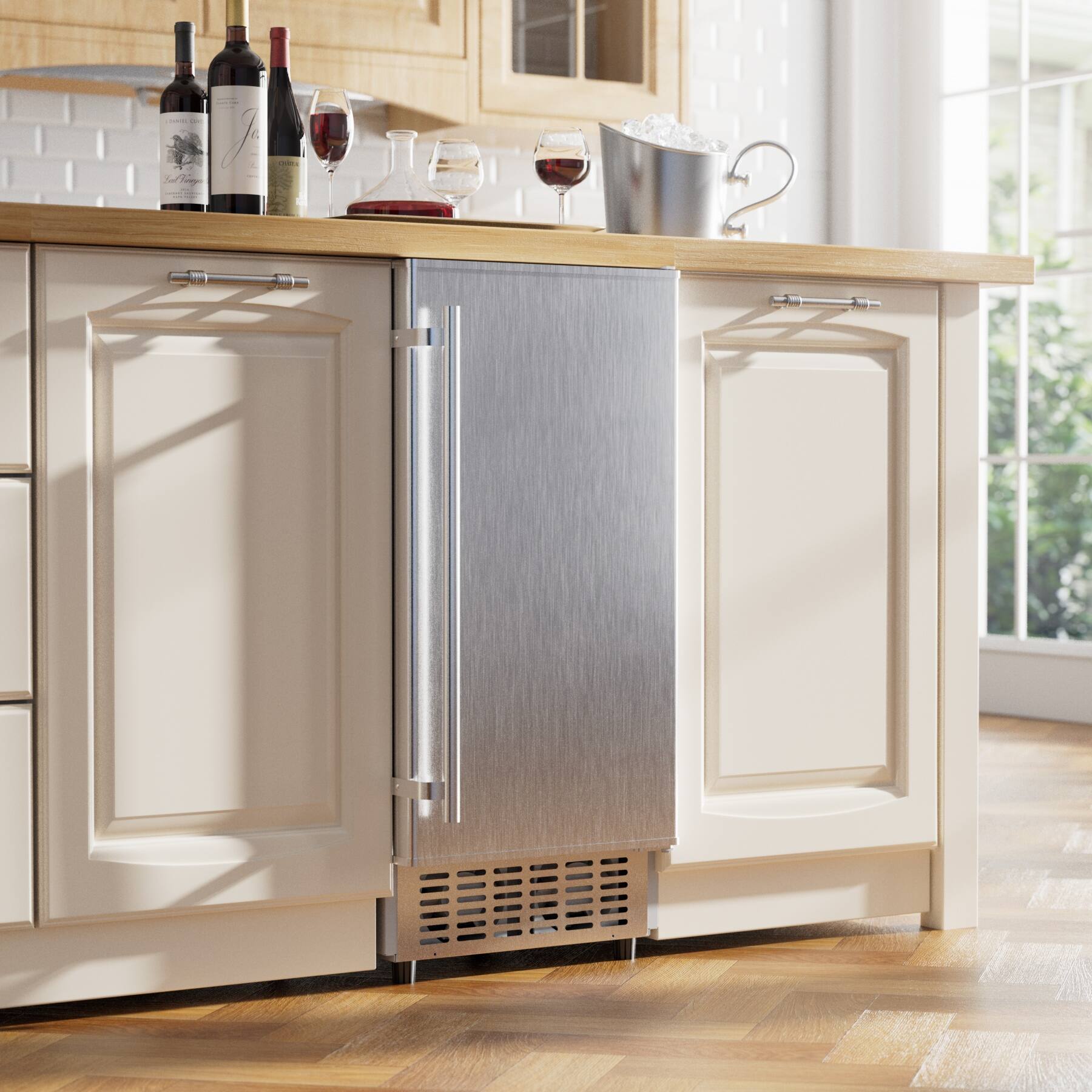 Alt View 3. Coolake - Coolake 15 Inch Wide Under-Counter Ice Maker- 80lbs/Day Built-in Freestanding Ice Machine with 25lbs Storage Bin - Sliver.