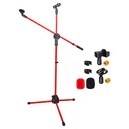5 CORE - Mic Stand Floor Height Adjustable Tripod Microphone Stands w Extending Telescoping Boom Arm-MS DBL G