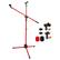 Front. 5 CORE - 5 Core Mic Stand Floor Height Adjustable Tripod Microphone Stands w Extending Telescoping Boom Arm-MS DBL G RED - Red.