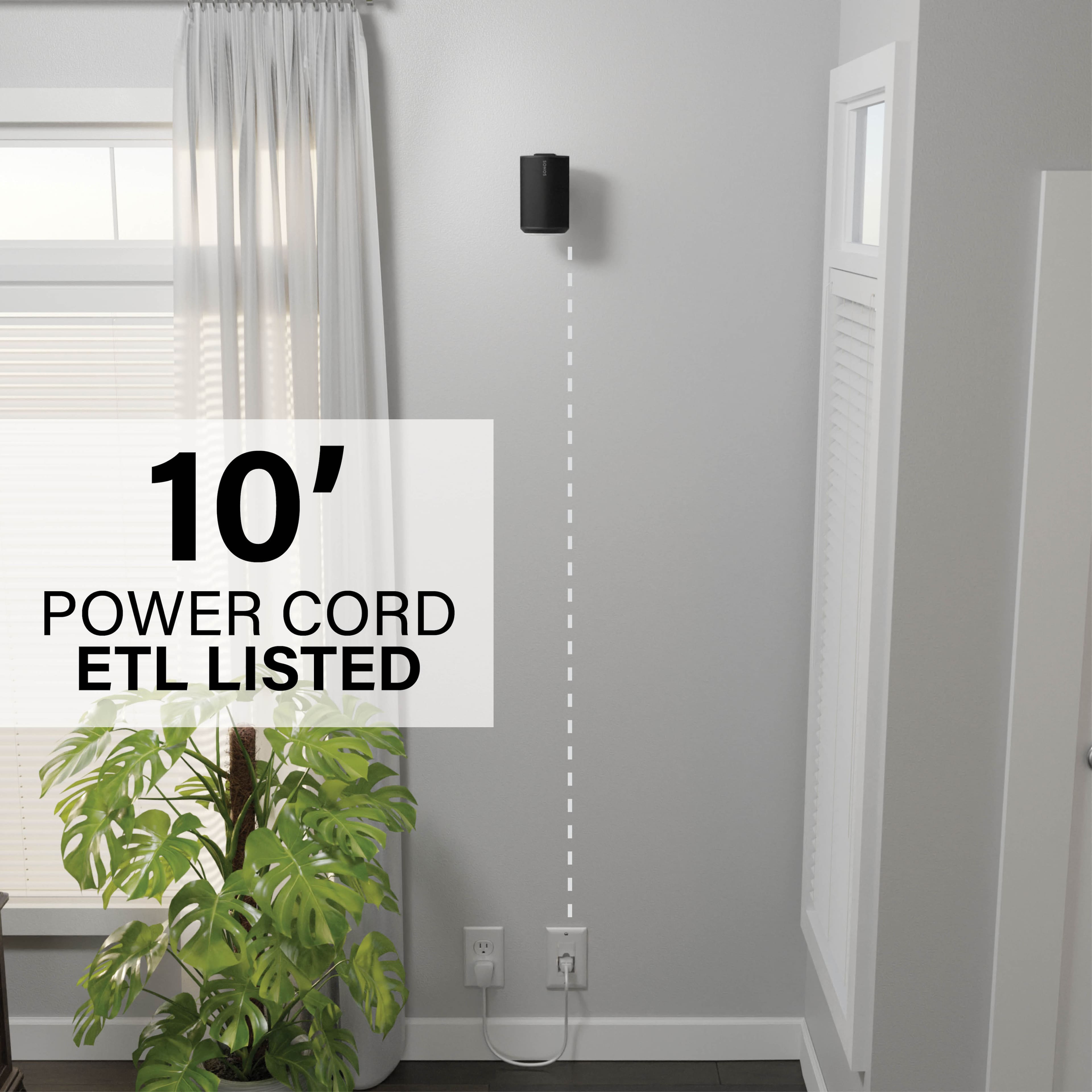 The text on the image reads "10' POWER CORD ETL LISTED."