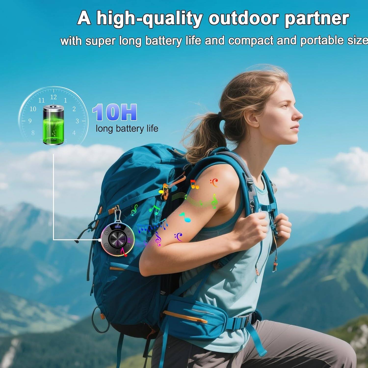 A high-quality outdoor partner with super long battery life and compact and portable size

10H long battery life