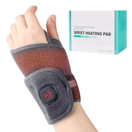 The Best Inks - Heated Wrist Wrap Cordless Heating Pad For 3000mah Rechargeable Warmers Men Women 3 Heat Levels Carpal Tunnel Brace - Gray