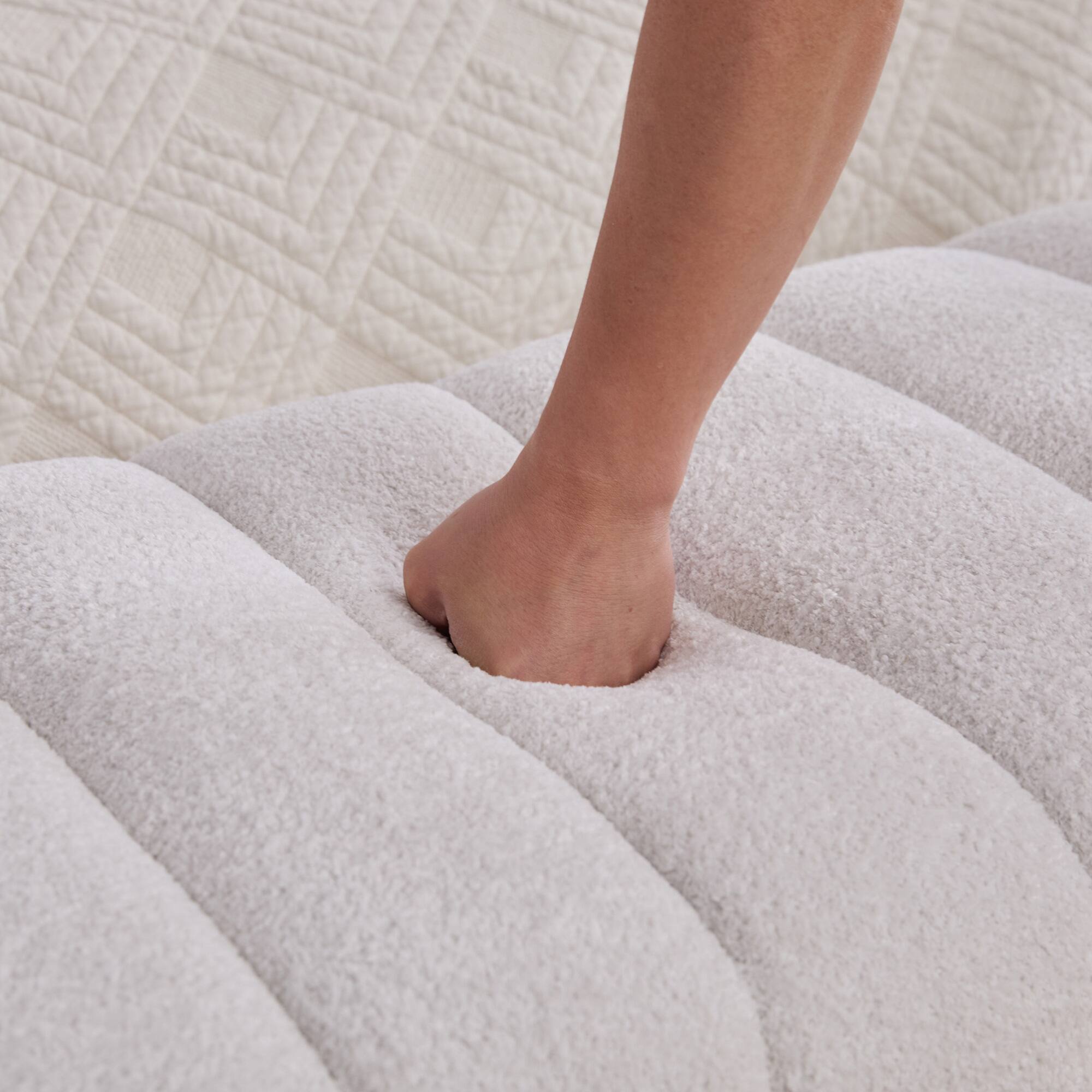 Alt View 5. GOODSILO - Modern Upholstered Armless Bed Bench with Channel Tufted Design, Multi-Functional Chenille Ottoman Foot Stool - Ivory.