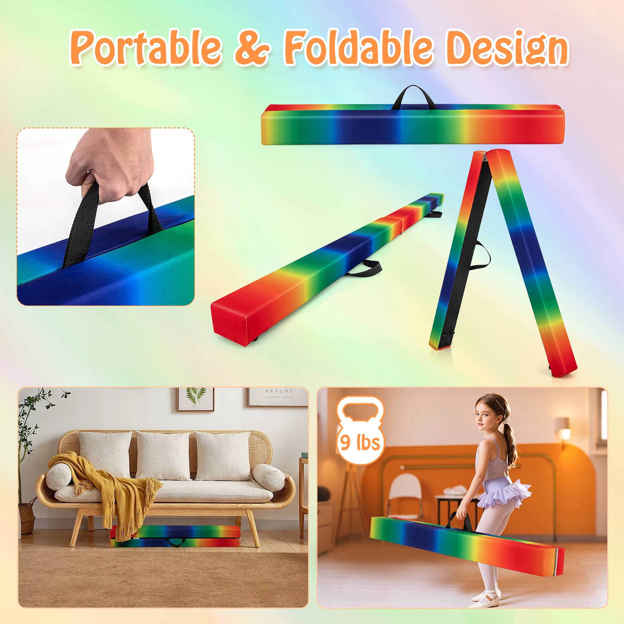 Portable & Foldable Design  
9 lbs