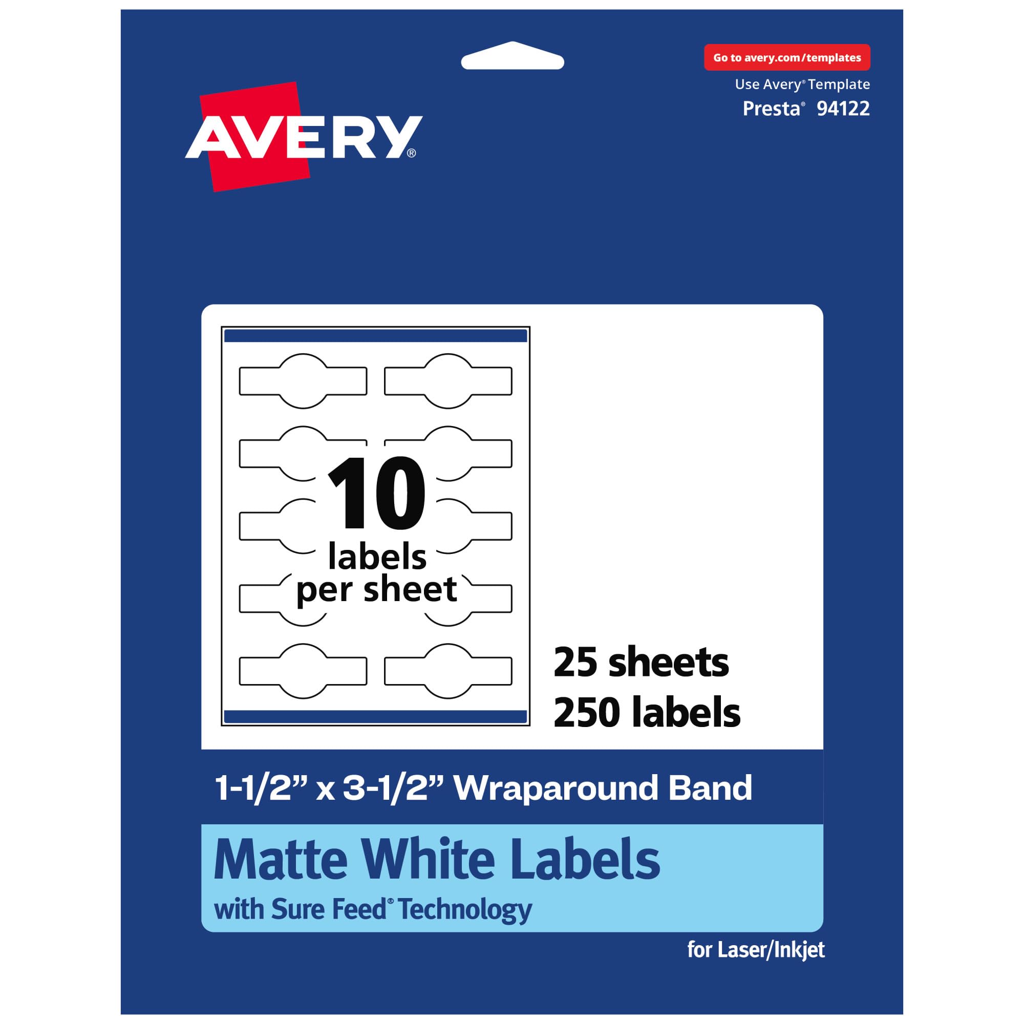 "Avery - Matte Wraparound Labels, 1-1/2"" x 3-1/2"", 250 Total - White" price history on PriceWatchPro