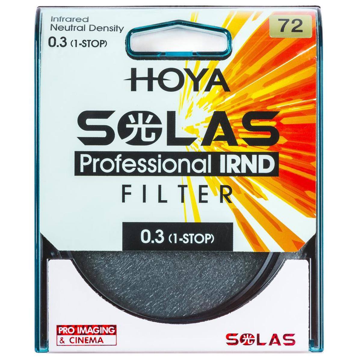 Infrared Neutral Density 0.3 (1-STOP) 72 HOYA SOLAS Professional IRND FILTER 0.3 (1-STOP) PRO IMAGING & CINEMA SOLAS