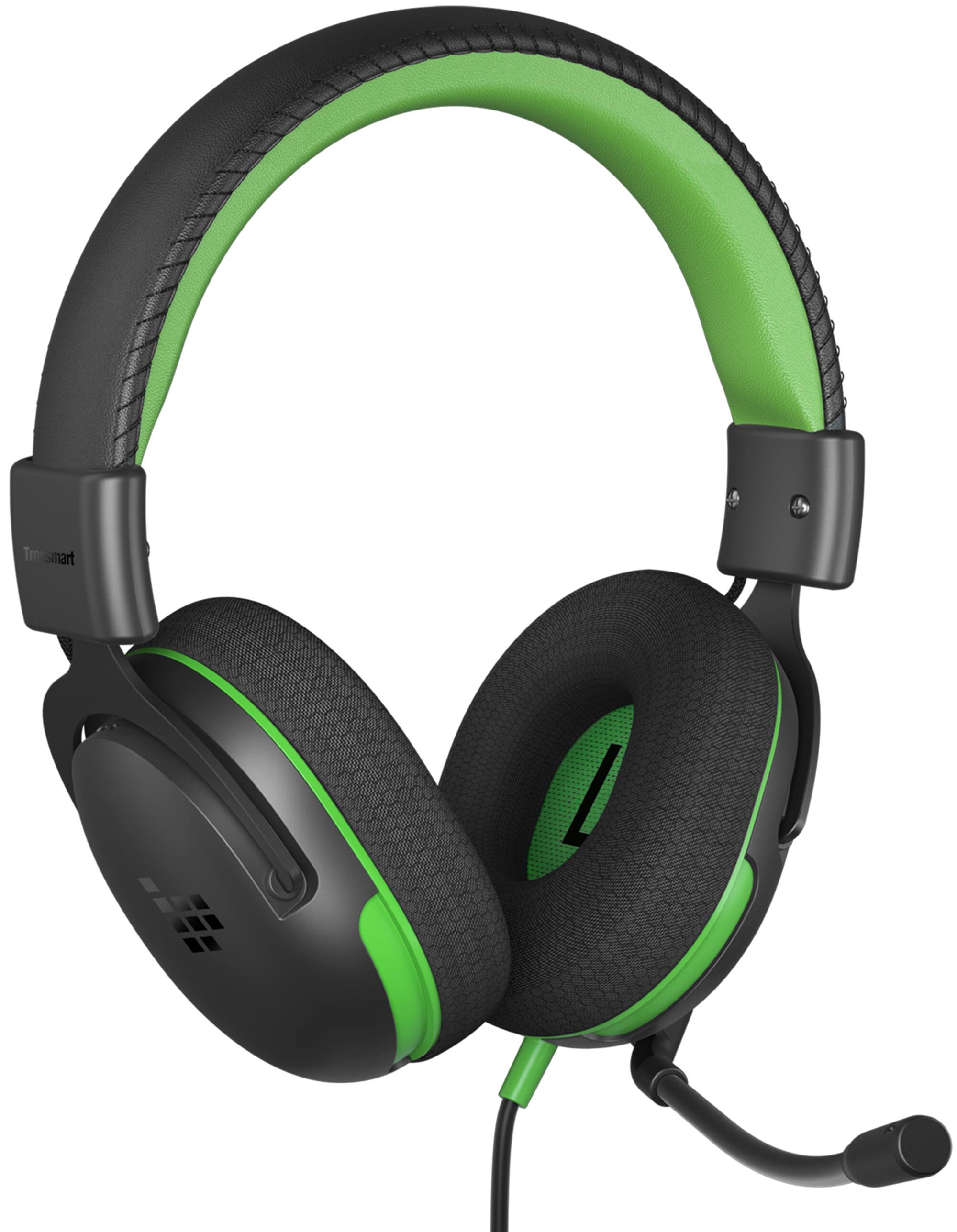 Left. Tronsmart - Multiplatform Gaming Headset with 3.5mm Wired Connection for Nintendo Switch 2, PlayStation, Xbox, PC & Mobile - XBOX/Black/Green).