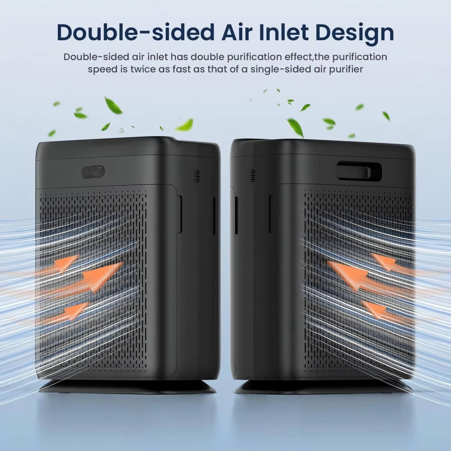 Luckbyte - Large Room Air Purifier For Home Up To 3000 Sq Ft With H13 Hepa Filter Remote - Black