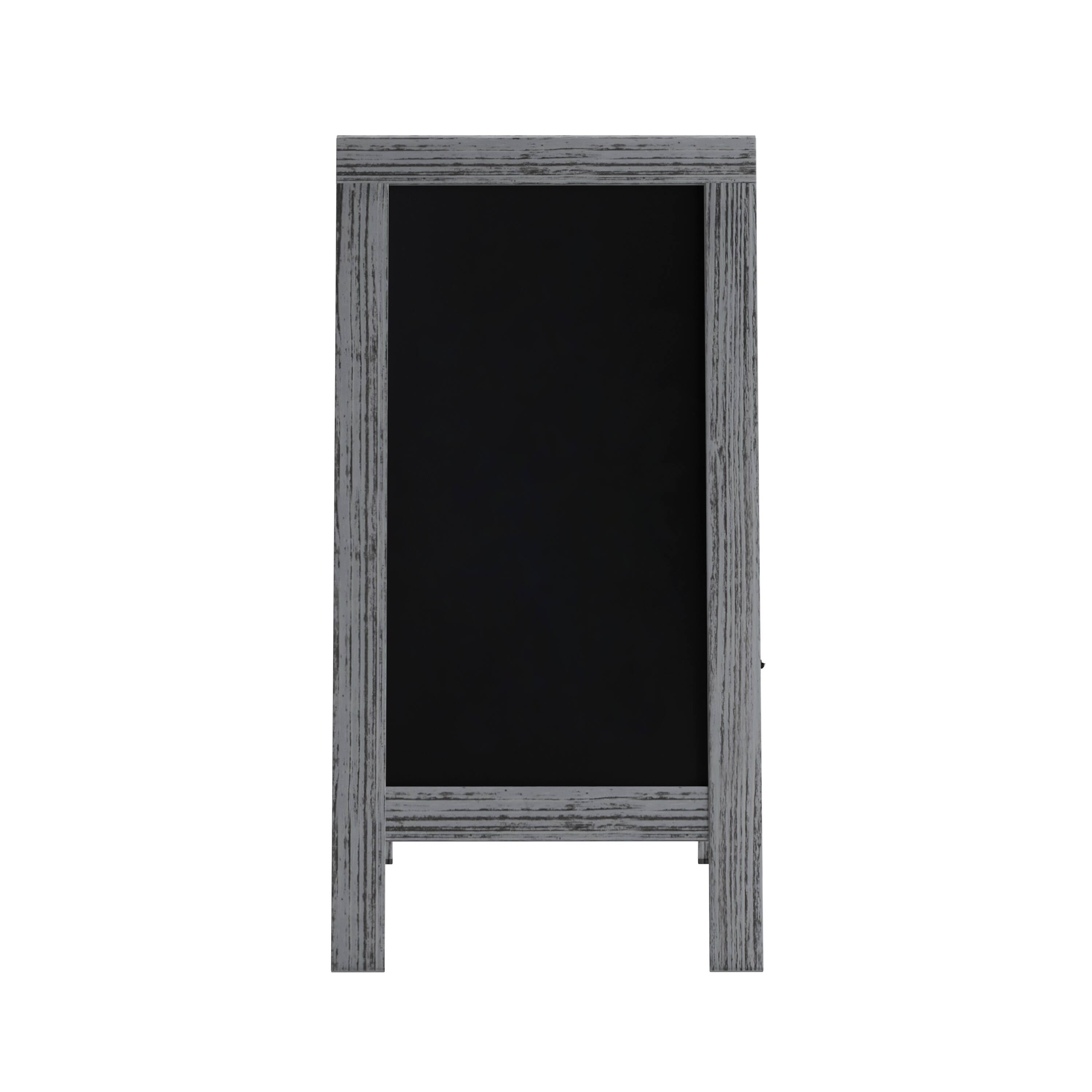 Alt View 7. Emma + Oliver - Rustic Double-Sided A-Frame Wooden Chalkboard with Magnetic Surface - Graywash.