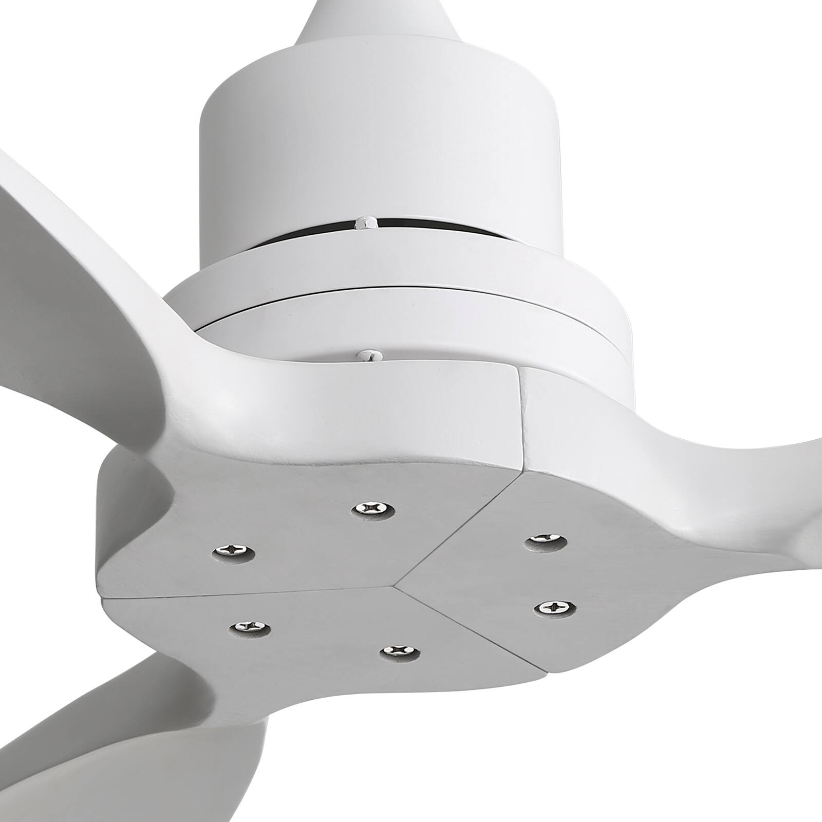 Alt View 2. Sofucor - 52" Wood Ceiling Fan No Light With Remote Quiet DC Motor Ceiling Fans for Living Room Bedroom Office Indoor Outdoor - White.