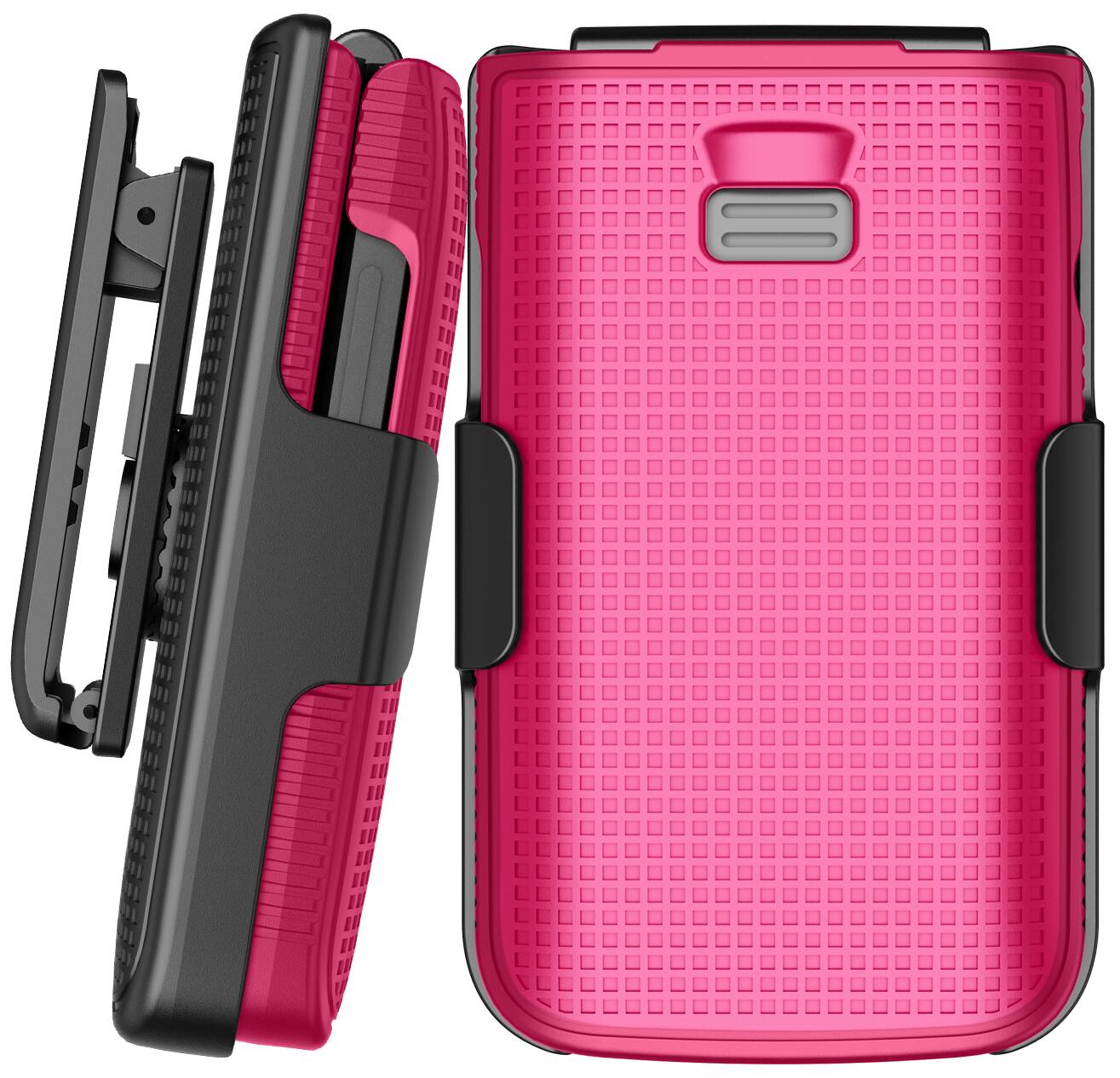 Alt View 8. Nakedcellphone - Combo for TCL Flip 3 Phone - Hard Case and Belt Clip Holster - Pink.
