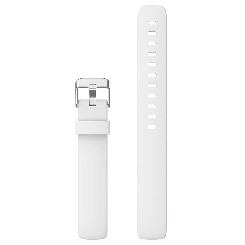 Left. StrapsCo - Active Band Silicone Rubber Watch Strap For Fitbit Inspire 2 (Short-Medium) - White.