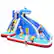 Front. Costway - Inflatable Water Slide Animal Shaped Bounce House Castle Splash Water Pool without Blower - Multicolor.